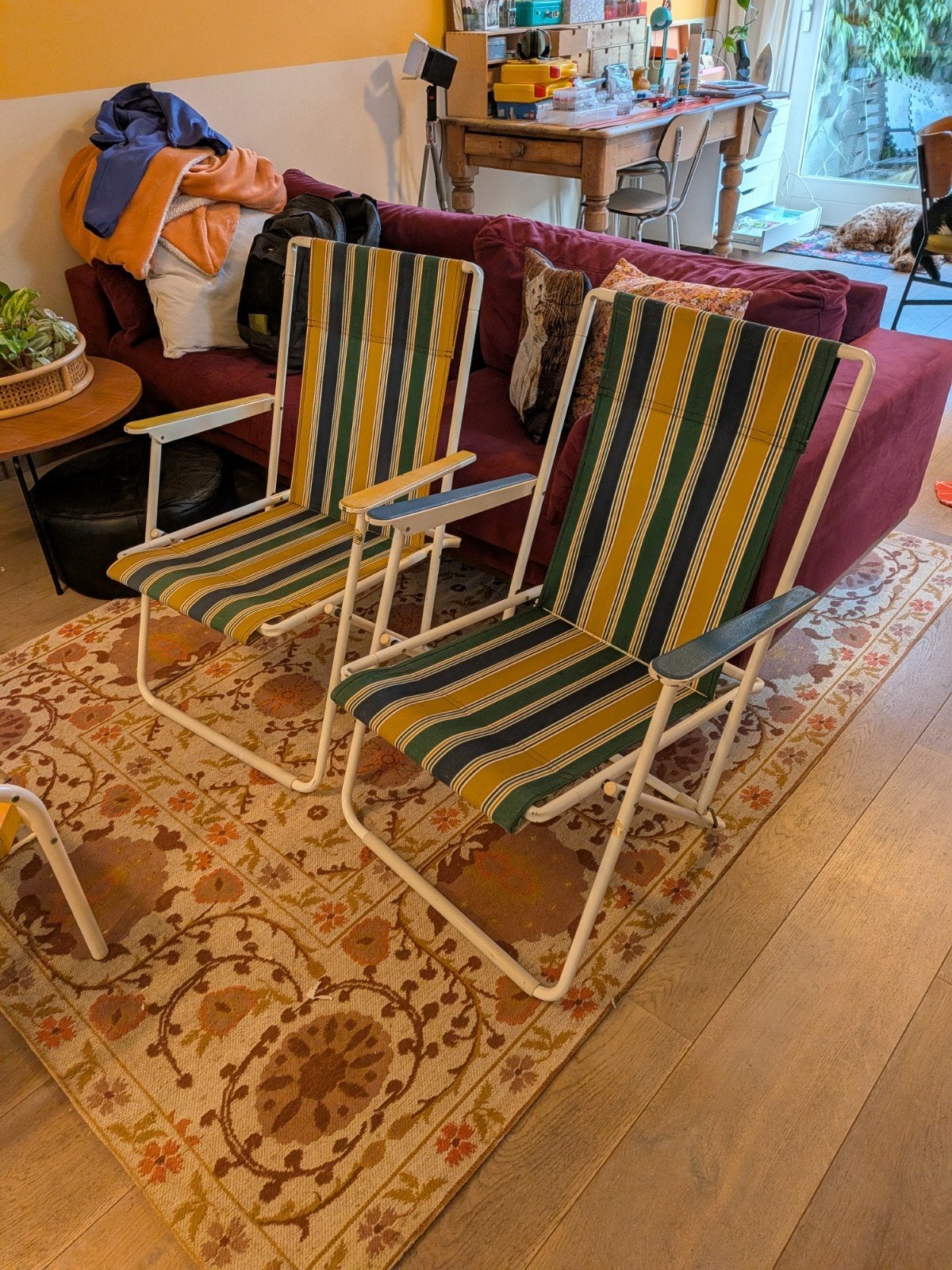 Vintage Brabantia campingstoelen (2 stuks), Ophalen, Gebruikt, Twee, Overige kleuren