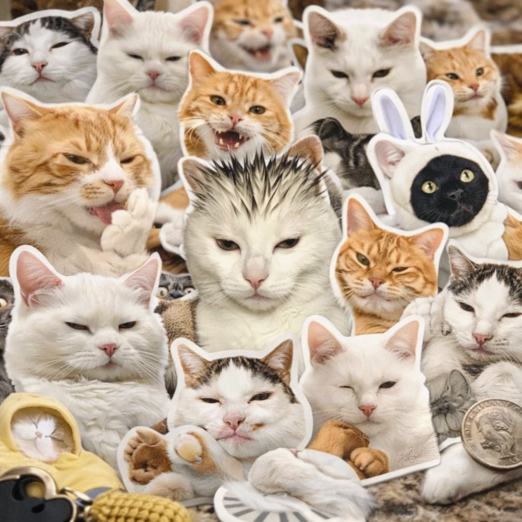 Grappige Katten Sticker Set – 10 / 25 / 50 Vinyl Stickers, Verzenden, Nieuw, Overige typen