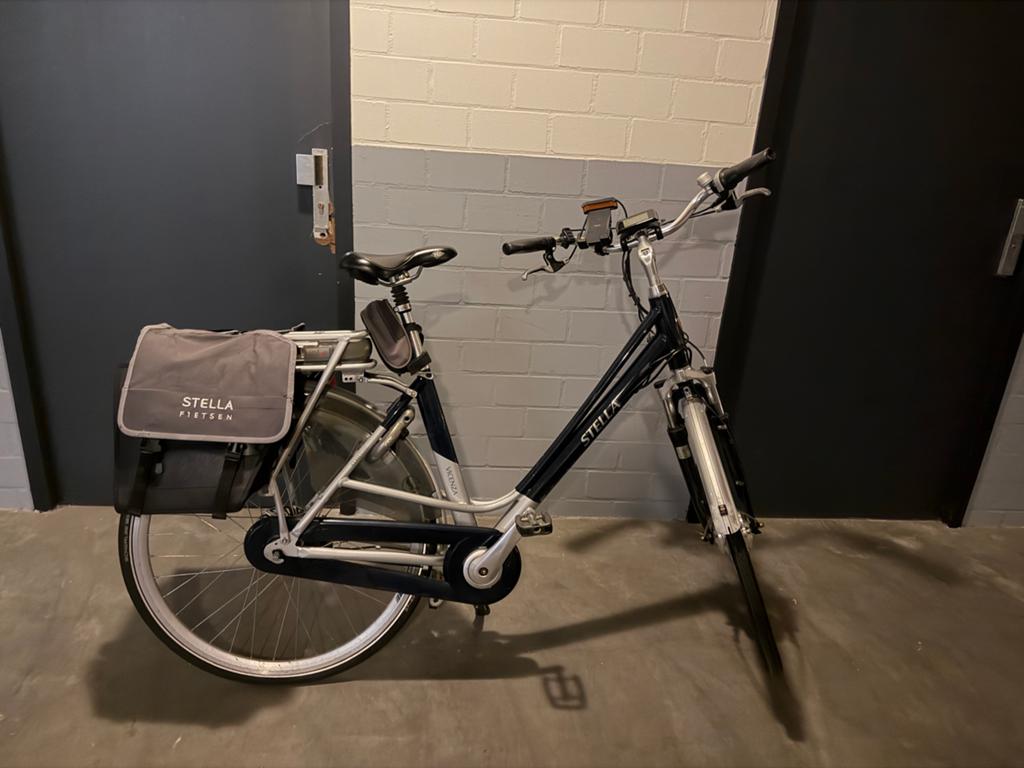 Electrische blauwe damesfiets van Stella met defect batterij, Ophalen, Gebruikt, Overige merken, Versnellingen