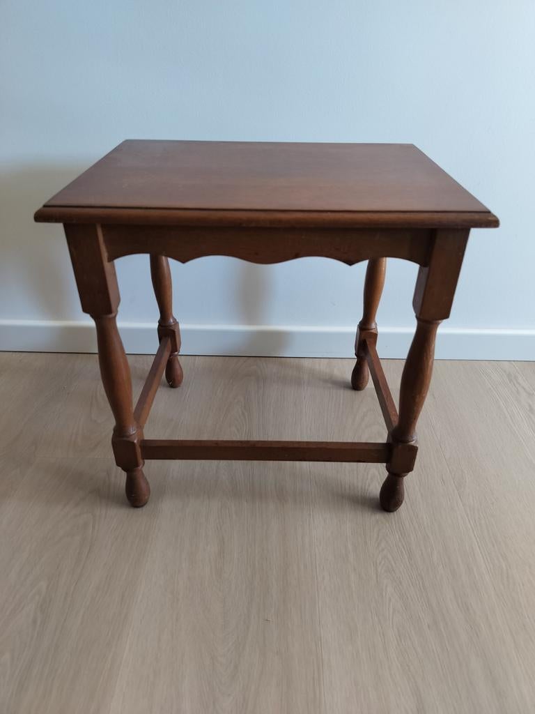 Massief eiken bijzettafel, Huis en Inrichting, Tafels | Bijzettafels, Ophalen, Rechthoekig, Minder dan 55 cm, 45 tot 60 cm