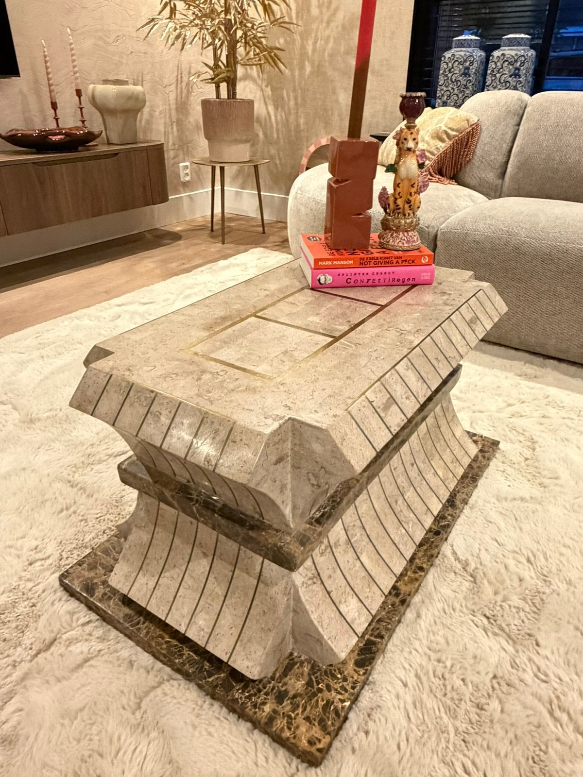 Vintage Maitland-Smith sokkel salontafel pedestal regency, Ophalen