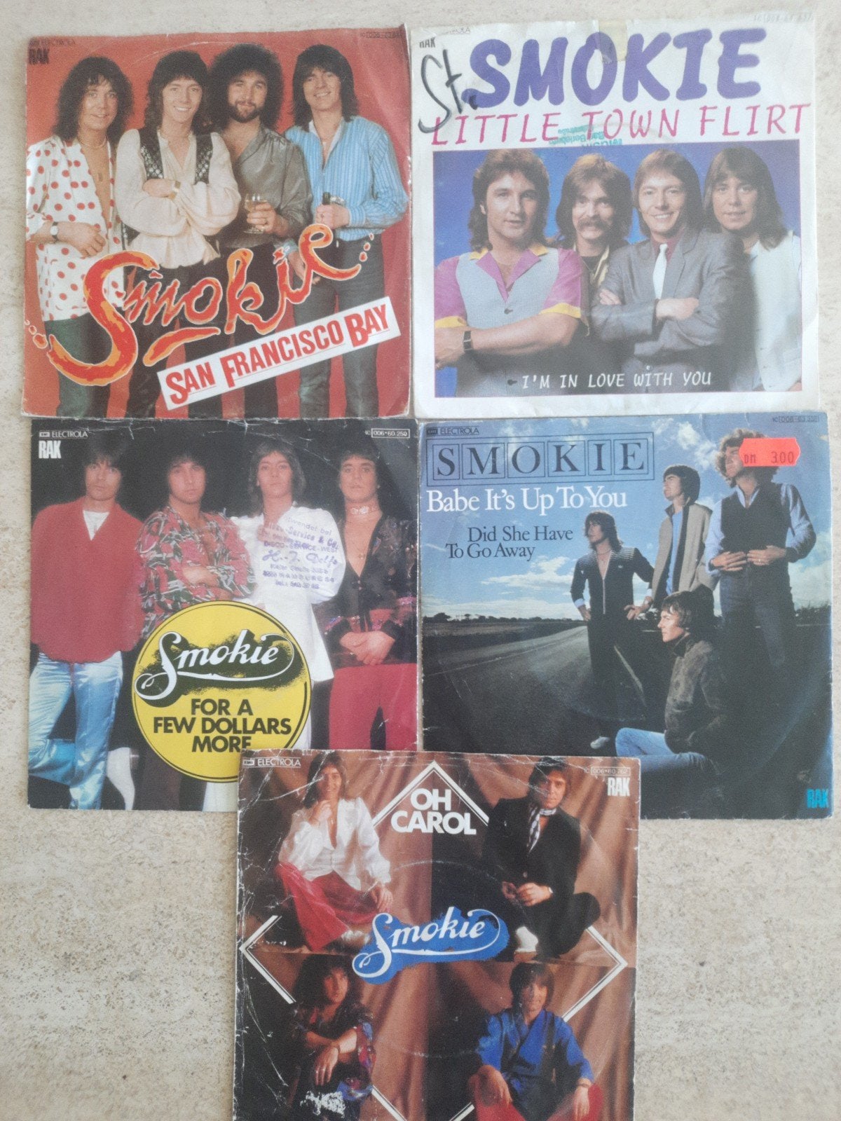 5x vinyl singels van Smokie, Cd's en Dvd's, Vinyl | Pop, Ophalen of Verzenden