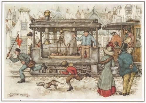 Anton Pieck prenten uit een zakelijke kalender, 1980 tot heden, Ophalen of Verzenden, Zo goed als nieuw, Prent