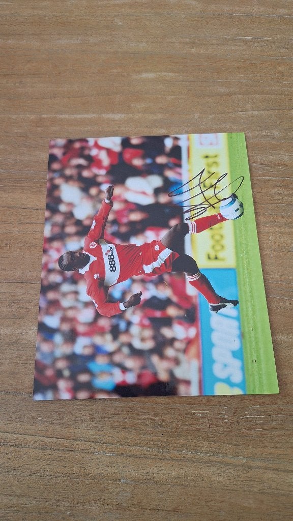 Foto 20x25 cm met handtekening; Hasselbaink # Middlesbrough, Ophalen of Verzenden, Nieuw, Buitenlandse clubs, Overige typen