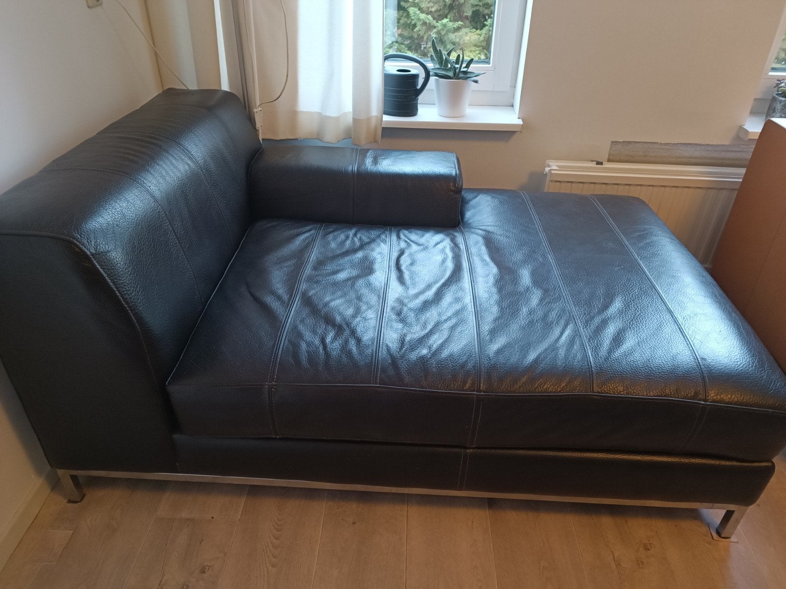 Leren Chaise-Longues van Ikea Kramfors, Huis en Inrichting, Gebruikt, Eenpersoons, Leer, Ophalen of Verzenden
