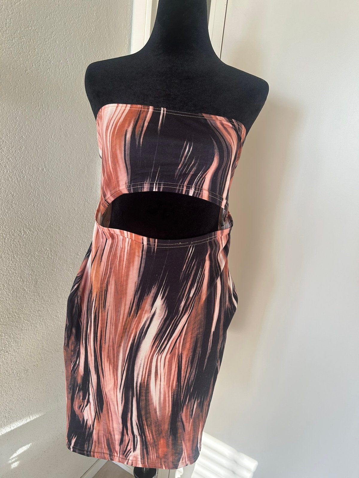 Strapless jurk, Maat 38/40 (M), Bruin, Ophalen of Verzenden, Zo goed als nieuw