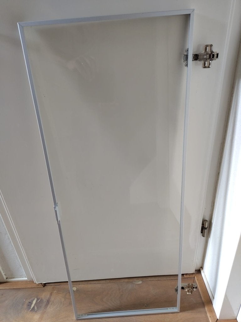 Deurtjes voor lage Billy boekenkast glas met alu frame 4x, Ophalen, Minder dan 50 cm, Zo goed als nieuw, Glas