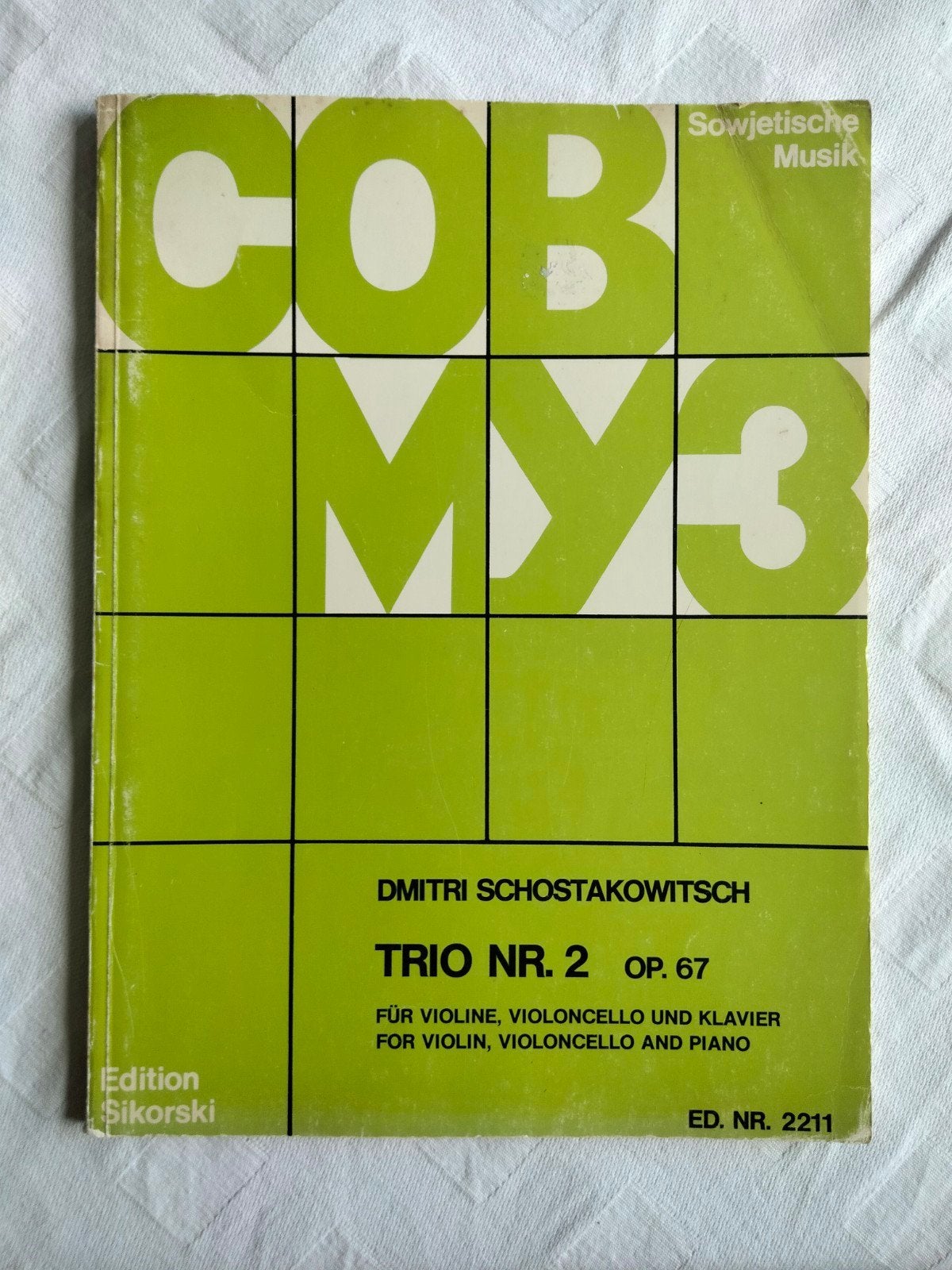Dmitri Schostakowitch trio nr. 2 OP 67 Edition Sikorski 2211, Ophalen of Verzenden, Gebruikt, Artiest of Componist, Klassiek