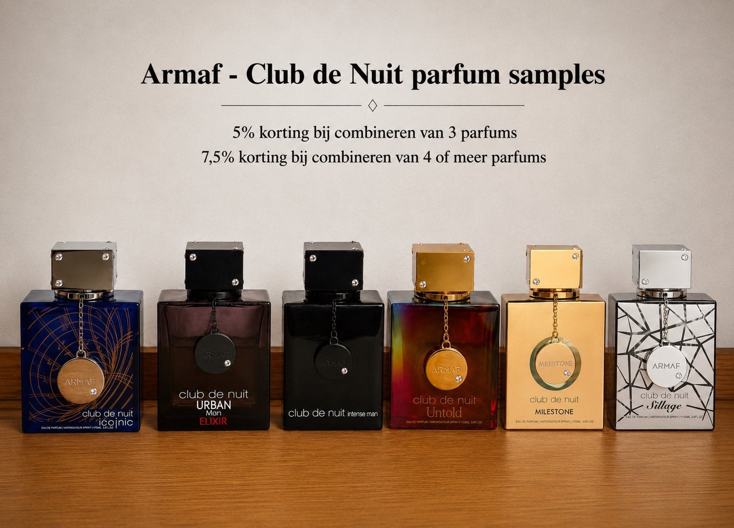 Samples van 6 Club de Nuit parfums van Armaf, Ophalen of Verzenden, Zo goed als nieuw