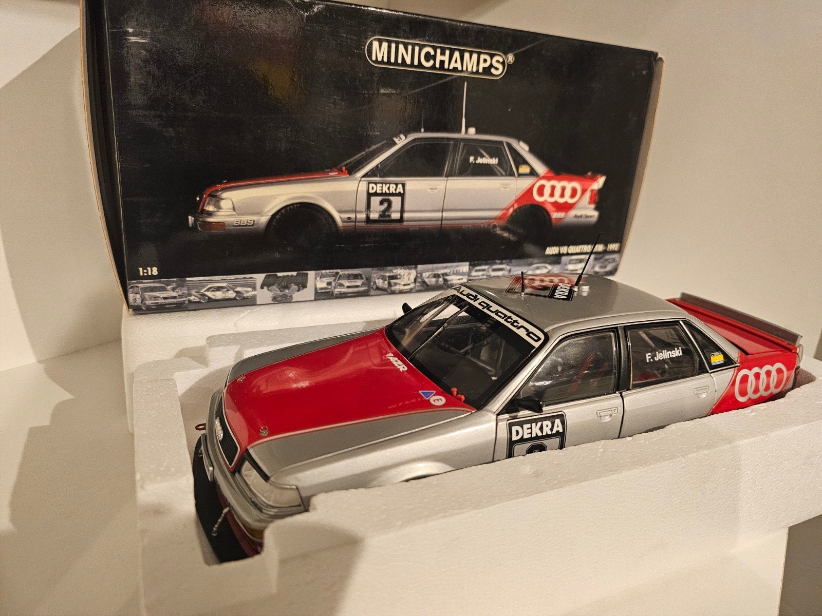 Minichamps Audi V8 Quattro DTM 1:18, Hobby en Vrije tijd, Ophalen of Verzenden, Zo goed als nieuw, Auto, MiniChamps