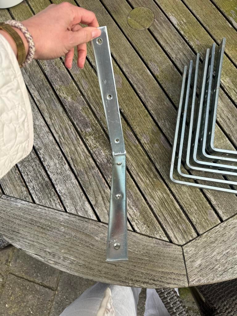 10 metalen hoekbeugels 25x25cm, Ophalen of Verzenden, Gebruikt, 250 mm of meer, Overige typen