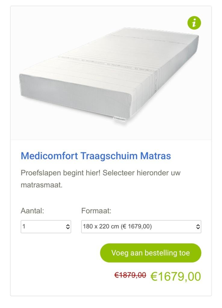 ZGAN Medicomfort traagschuim matras en lattenbodems 180x220, Huis en Inrichting, Slaapkamer | Matrassen en Bedbodems, Ophalen