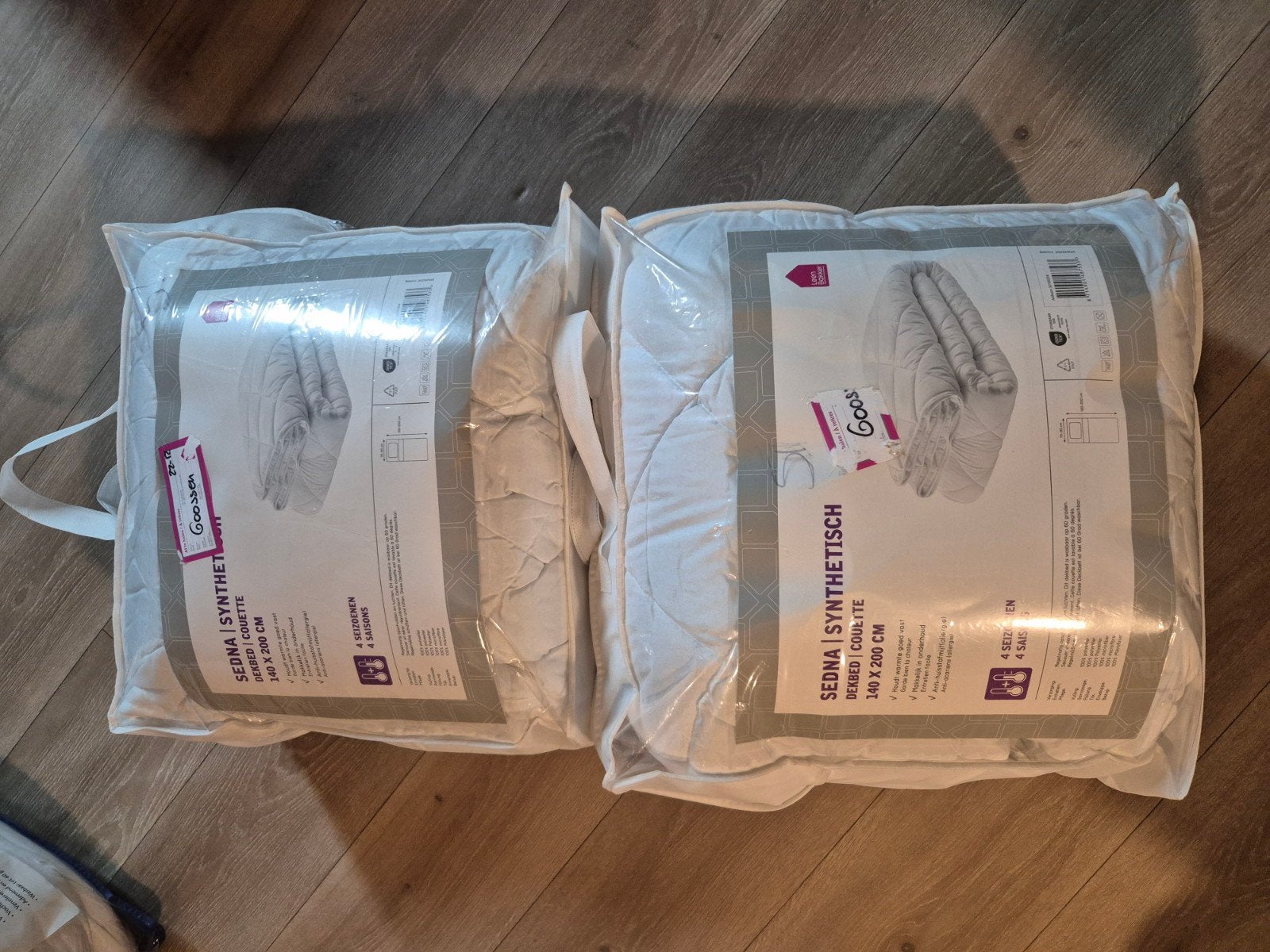 2x Sedna Synthetisch Dekbed 140x200 cm - 4 Seizoenen, Ophalen, Eenpersoons, Wit, Nieuw