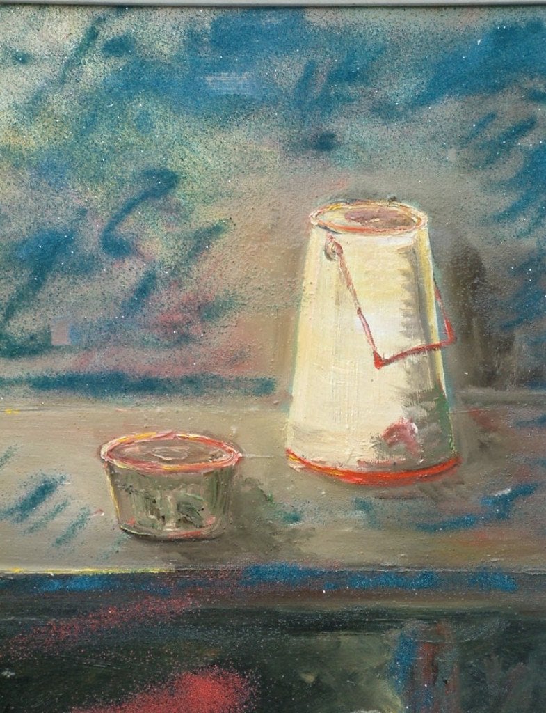 30 x40  cm doek stilleven, Antiek en Kunst, Doek, Stilleven, Ophalen of Verzenden, Gesigneerd