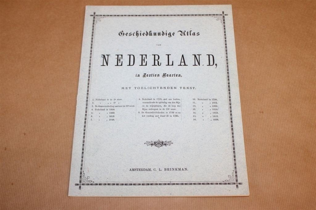 Geschiedkundige Atlas van Nederland in Zestien Kaarten, Boeken, Ophalen of Verzenden, 1800 tot 2000, Nederland, Landkaart
