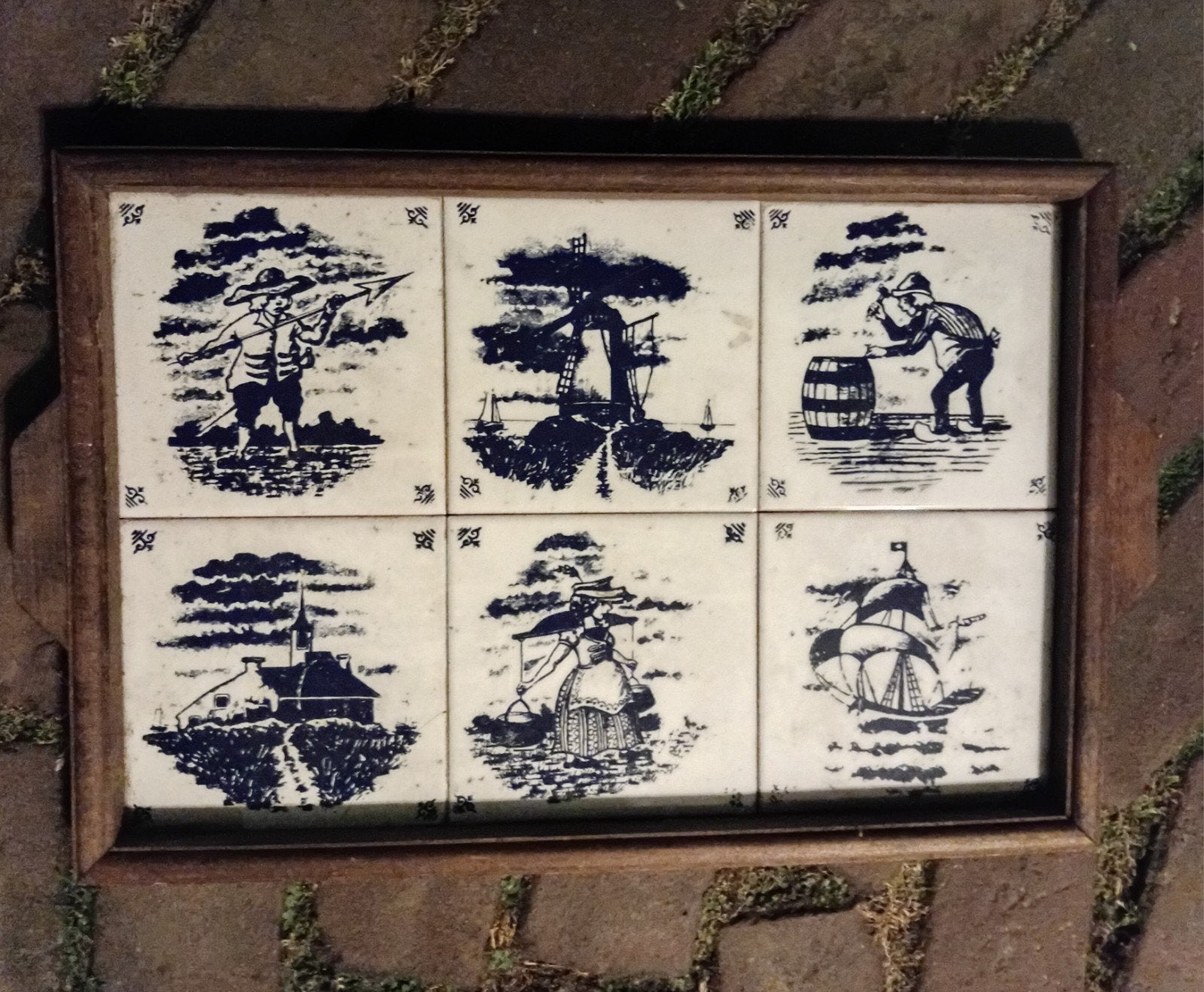 Antiek Hollands Dienblad met Oude Tegels (1920-1930), Ophalen of Verzenden