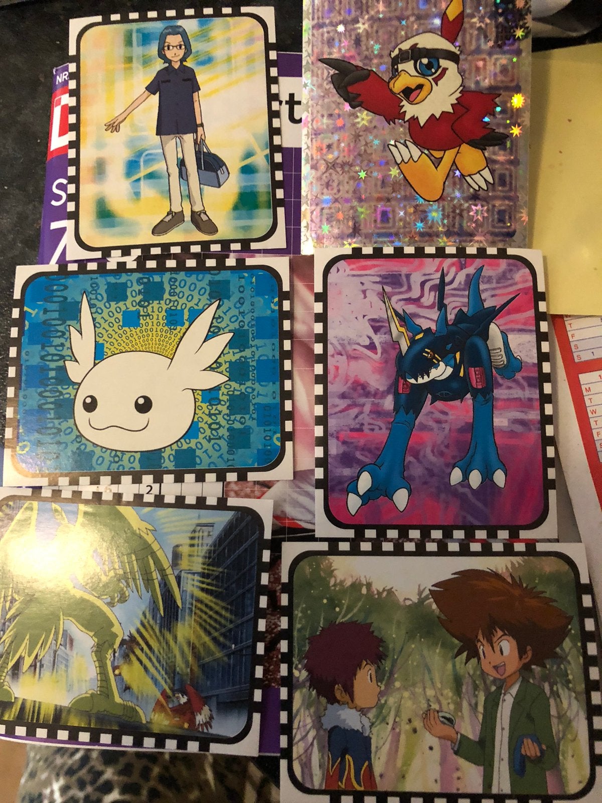Digimon Magic Box Int. 2001 6 stickers, Ophalen of Verzenden, Zo goed als nieuw