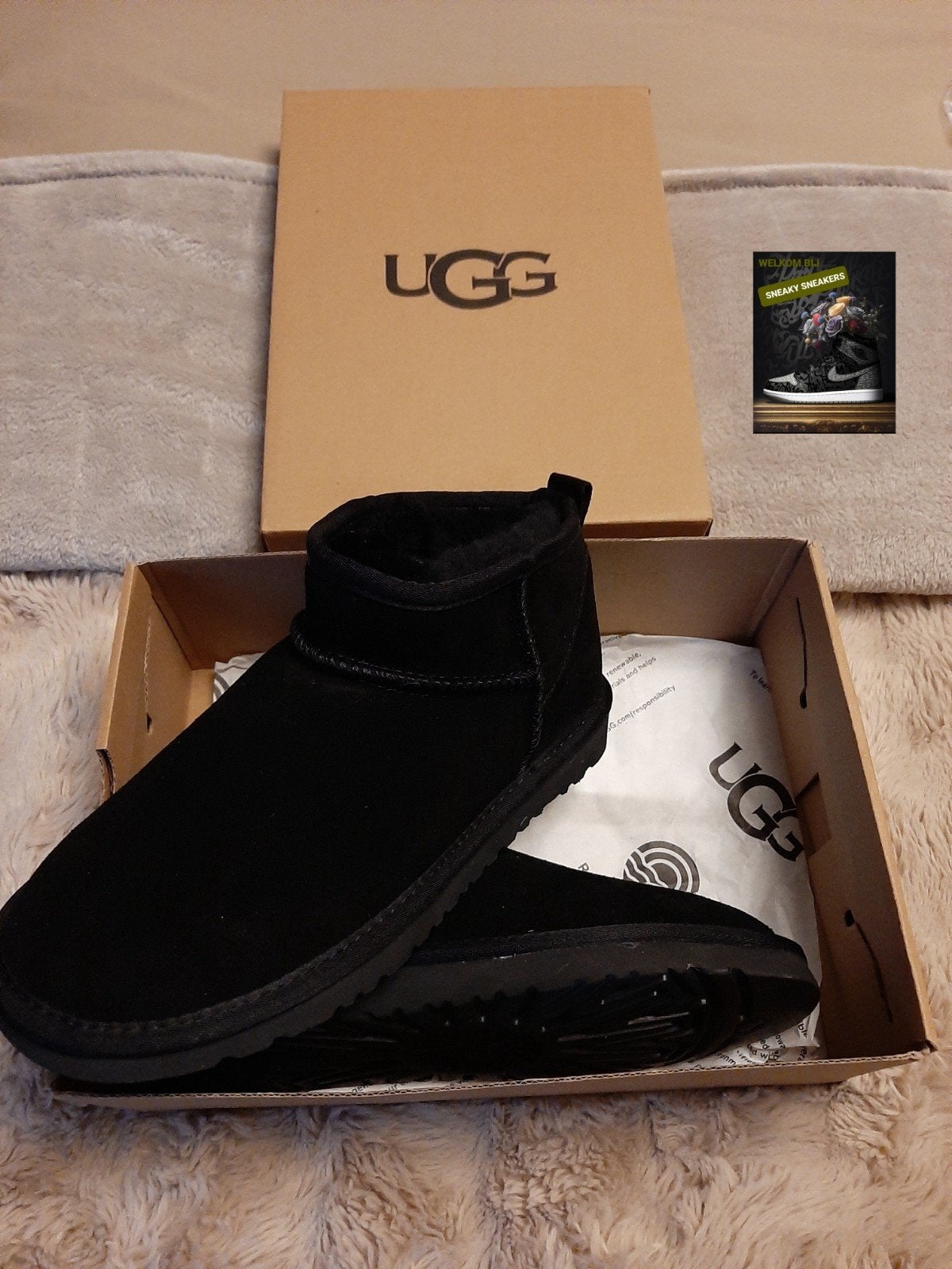 UGG Classic Ultra Mini laarzen zwart, maat 40, UGG, Ophalen of Verzenden, Nieuw