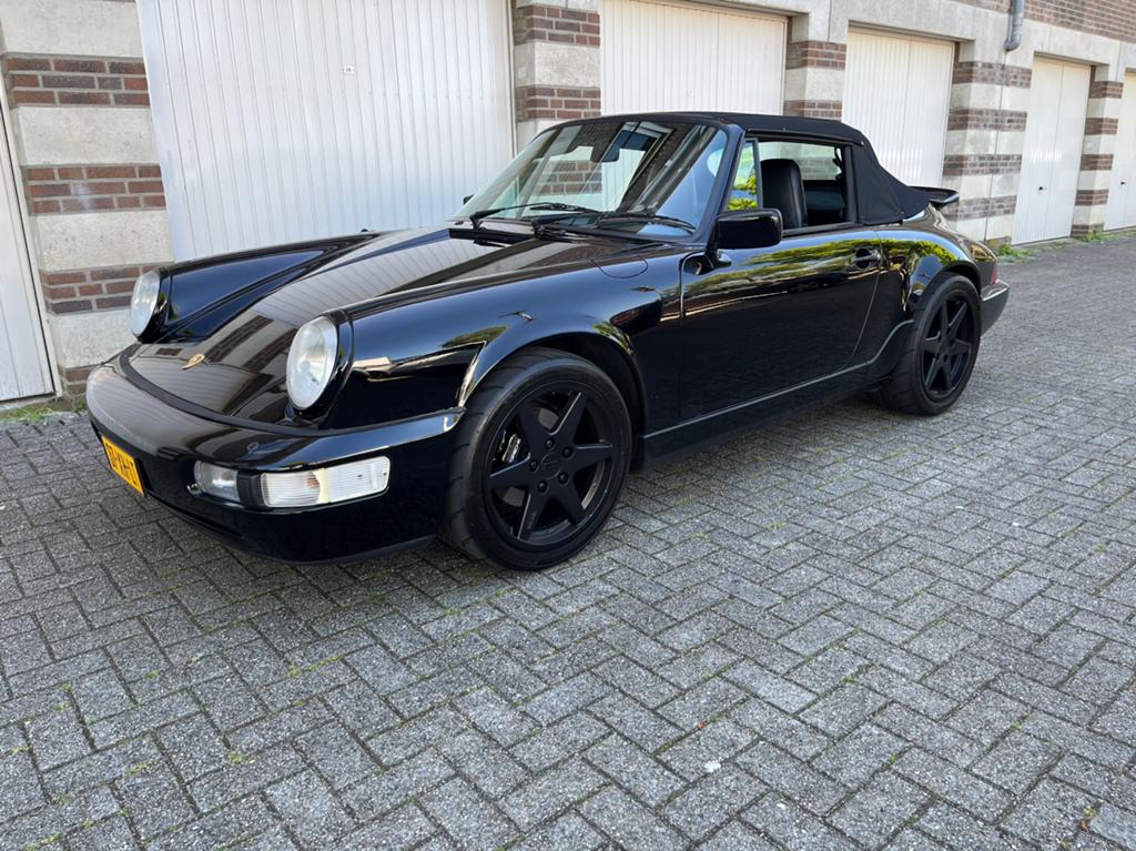 911 (964) Cabrio tiptronic in full black of stylish Cup, Auto's, Achterwielaandrijving, Zwart, 1445 kg, Zwart