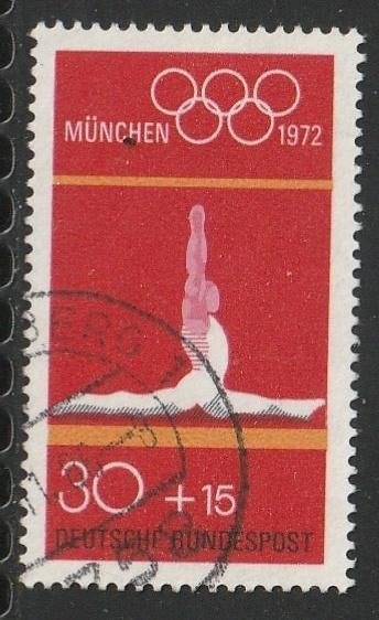 BRD 1972 721 Olympiade Turnen balk, Gest, Ophalen of Verzenden, BRD, Gestempeld