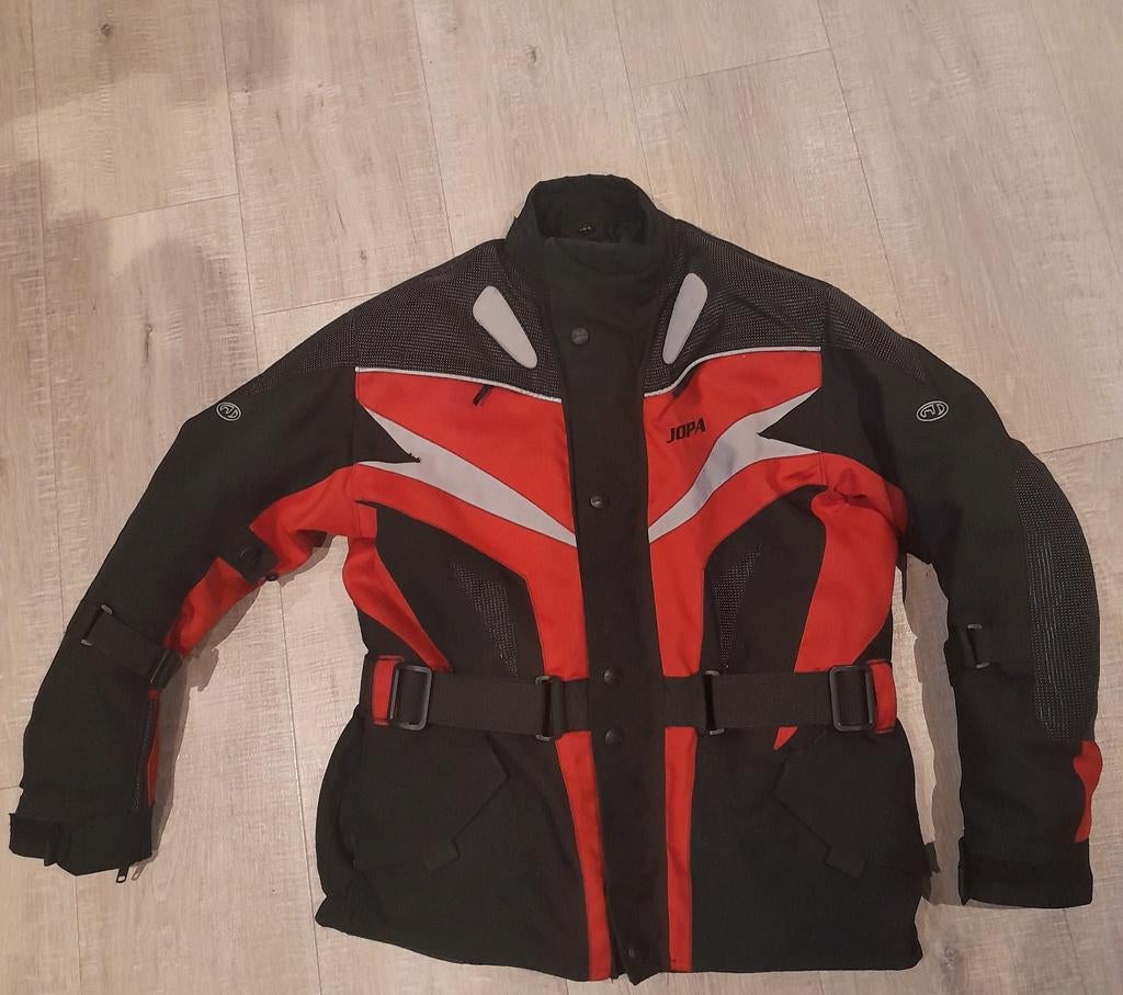 Motorjas rood/zwart maat 164, Motoren, Kleding | Motorkleding, Ophalen of Verzenden, Tweedehands, Jas | textiel