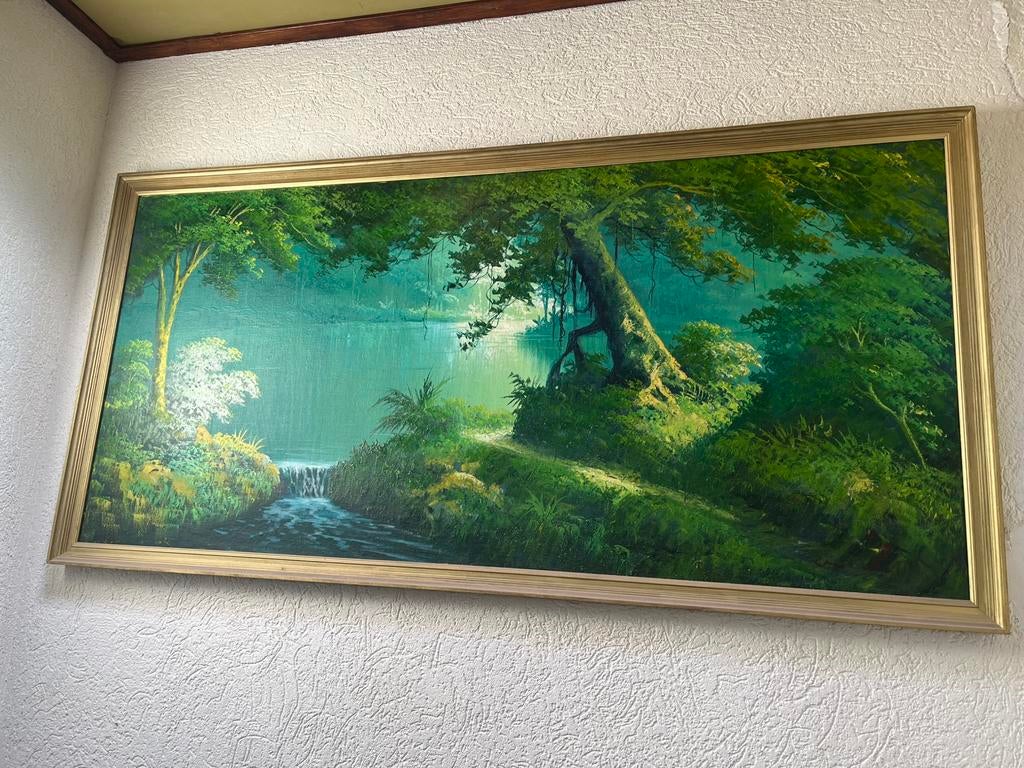 groot oud schilderij landschap, Ophalen