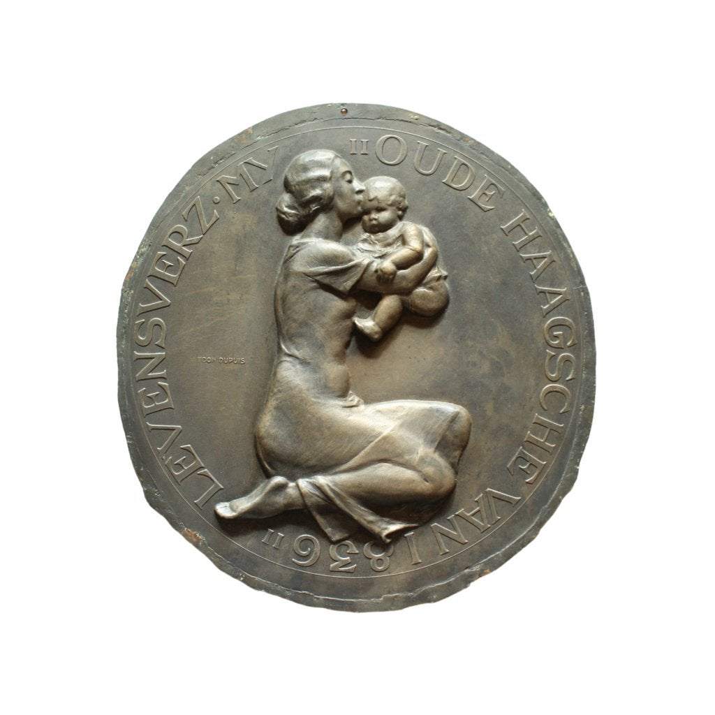 BRONZEN PLAQUETTE Toon Dupuis JUBILEUM DE OUDE HAAGSCHE, Ophalen of Verzenden