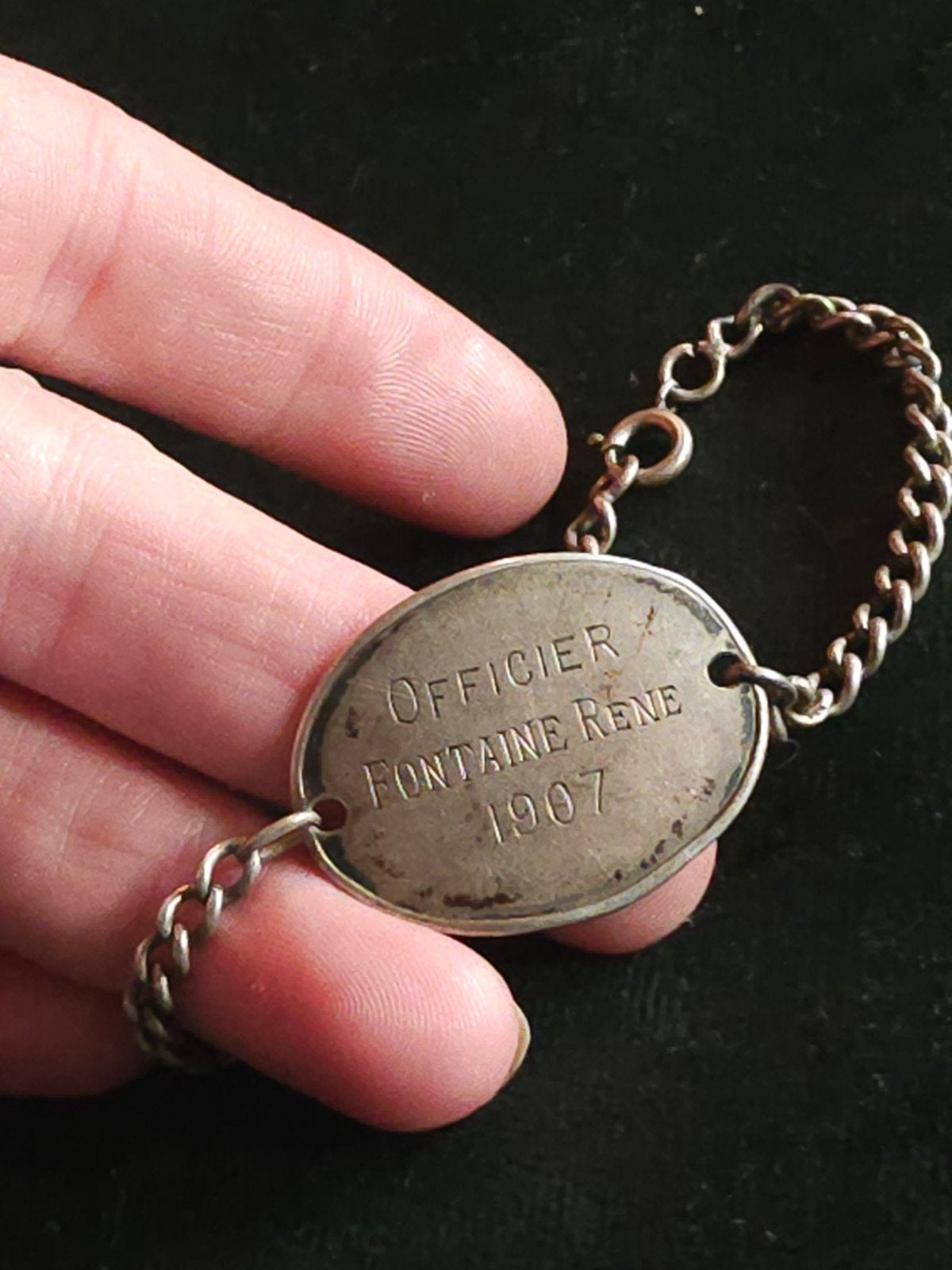 Unieke WOI Zilveren Franse Officier armband 1914/1918, Ophalen of Verzenden, Landmacht, Overige gebieden