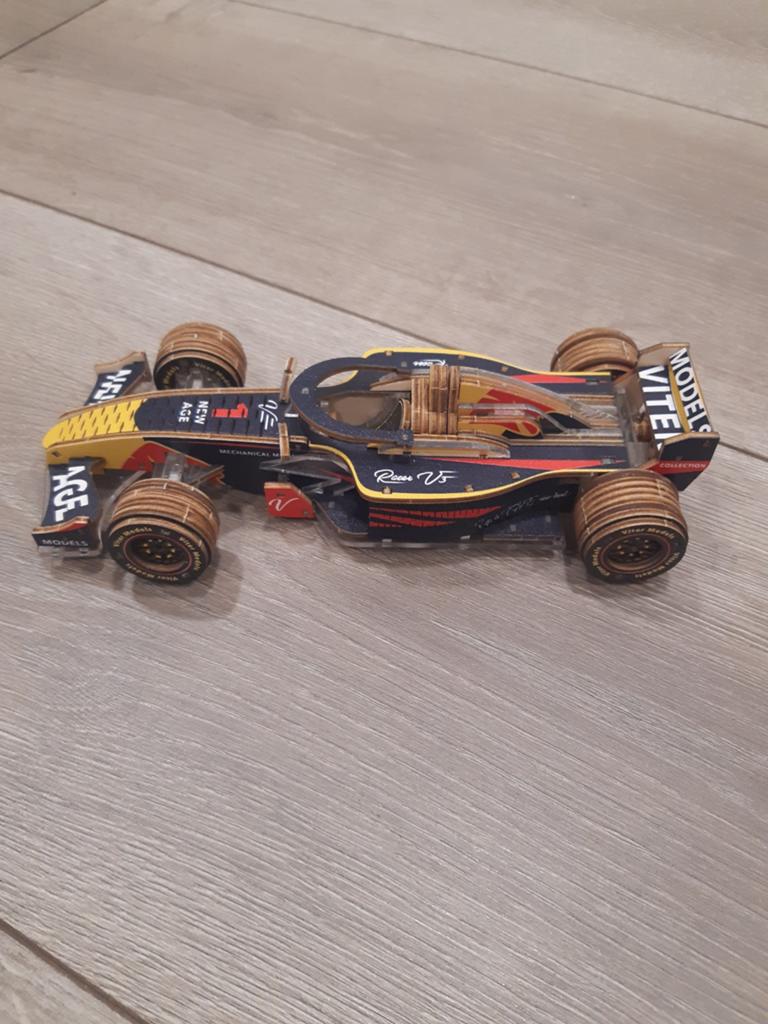 Houten Raceauto Model - 17x7x4cm, Ophalen