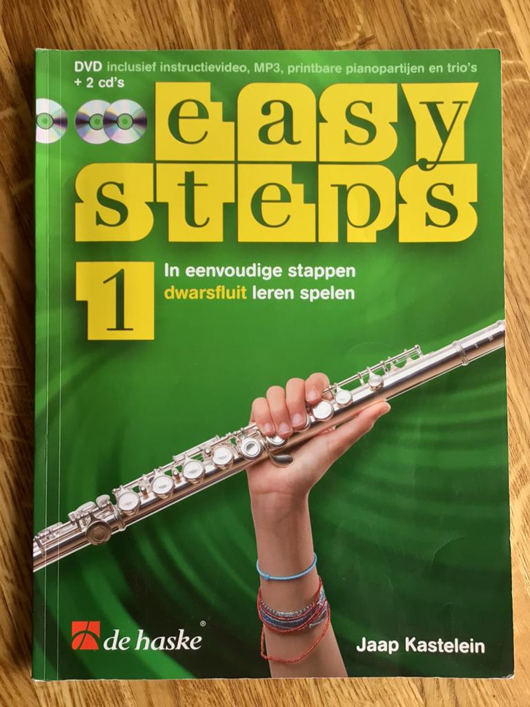 Jaap Kastelein, Easy steps deel 1, voor dwarsfluit, +2 cd’s, Ophalen of Verzenden, Gebruikt, Les of Cursus, Populair