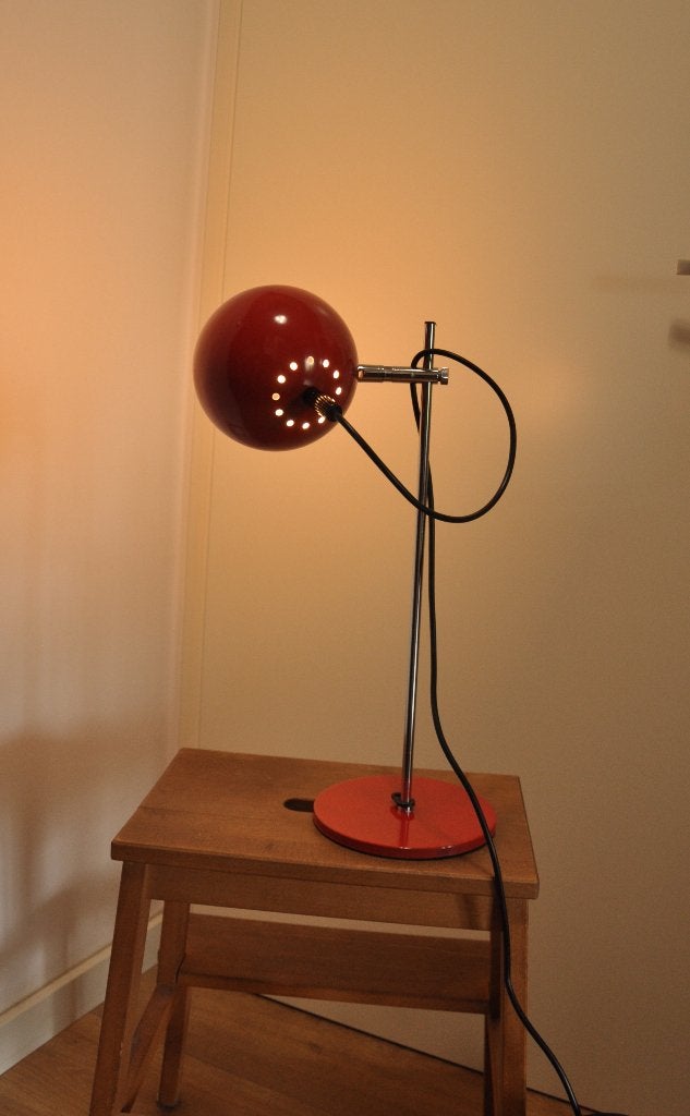 Veb Leuchten | vintage tafellamp | bollamp | donker rood, Bureaulamp, Gebruikt, Overige merken, Vintage