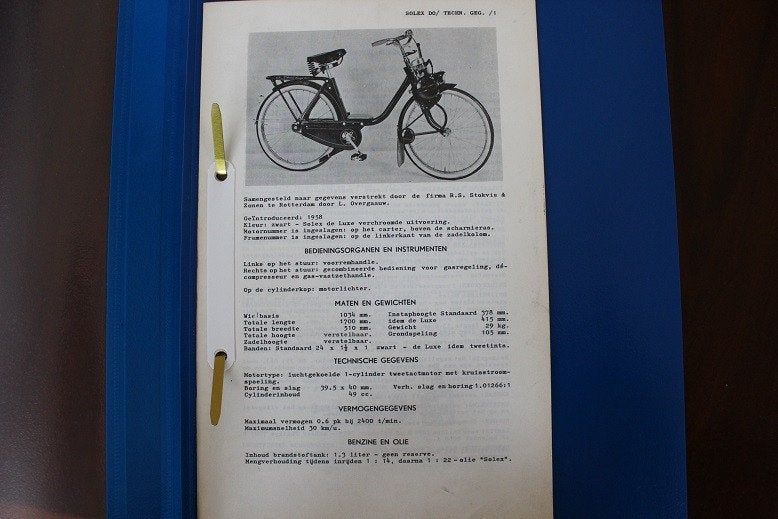 Solex DO technische gegevens werkplaats instructies, Fietsen en Brommers, Ophalen of Verzenden, Gebruikt