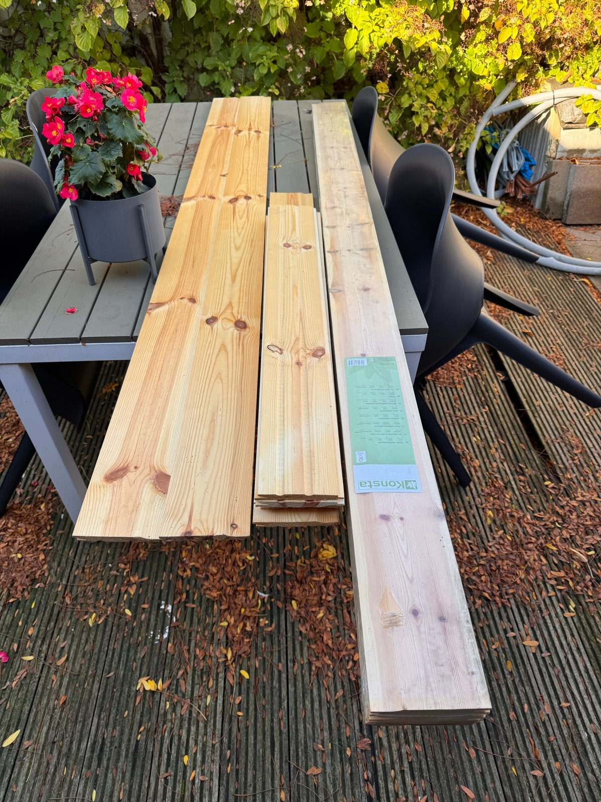 Grenen rabatdelen - 12x110x210 cm, Ophalen, Gebruikt, Minder dan 25 mm, Grenen