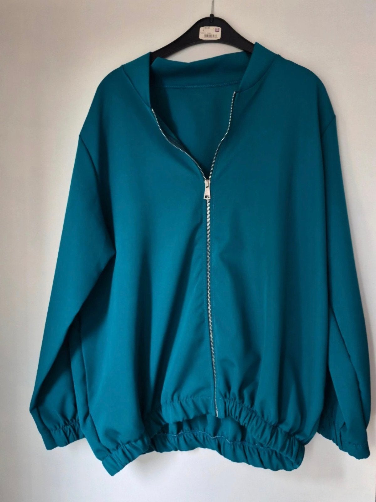 Turquoise bomberjack met rits, Blauw, Maat 42/44 (L), Nieuw, Ophalen of Verzenden