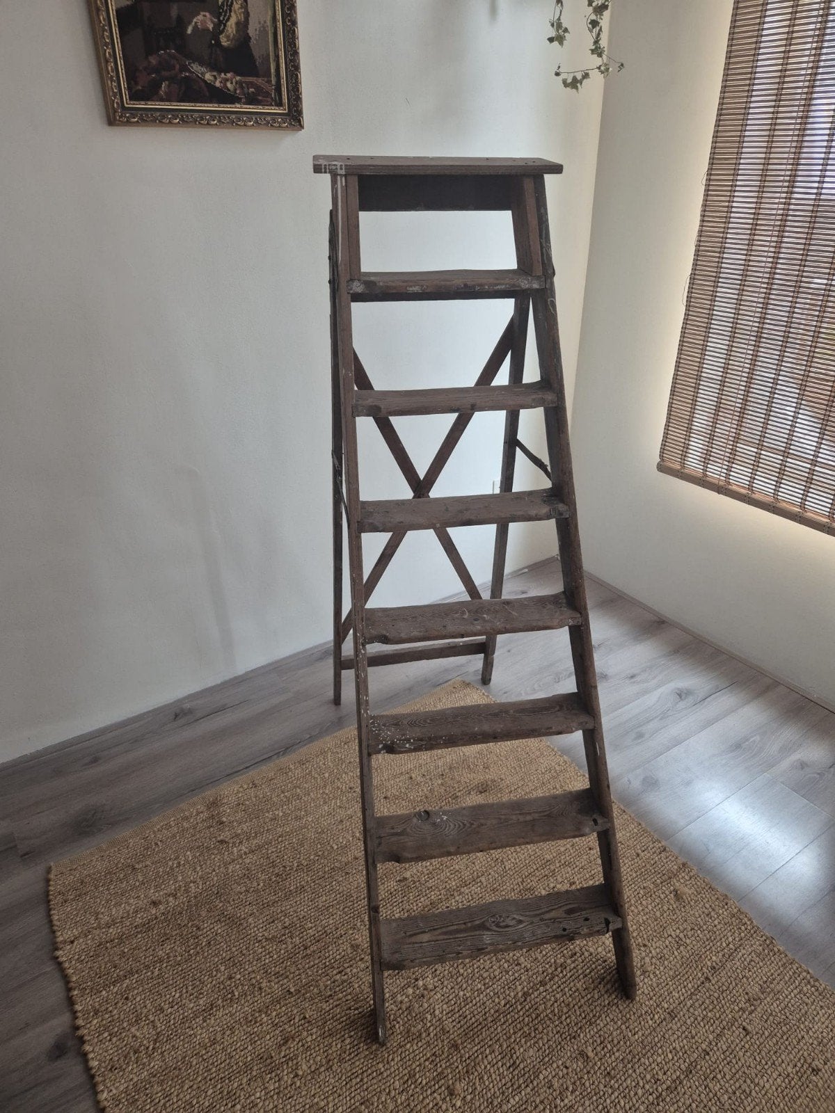 Vintage Schildersladder - Decoratief en Functioneel, Ophalen, Gebruikt, Ladder, Minder dan 2 meter