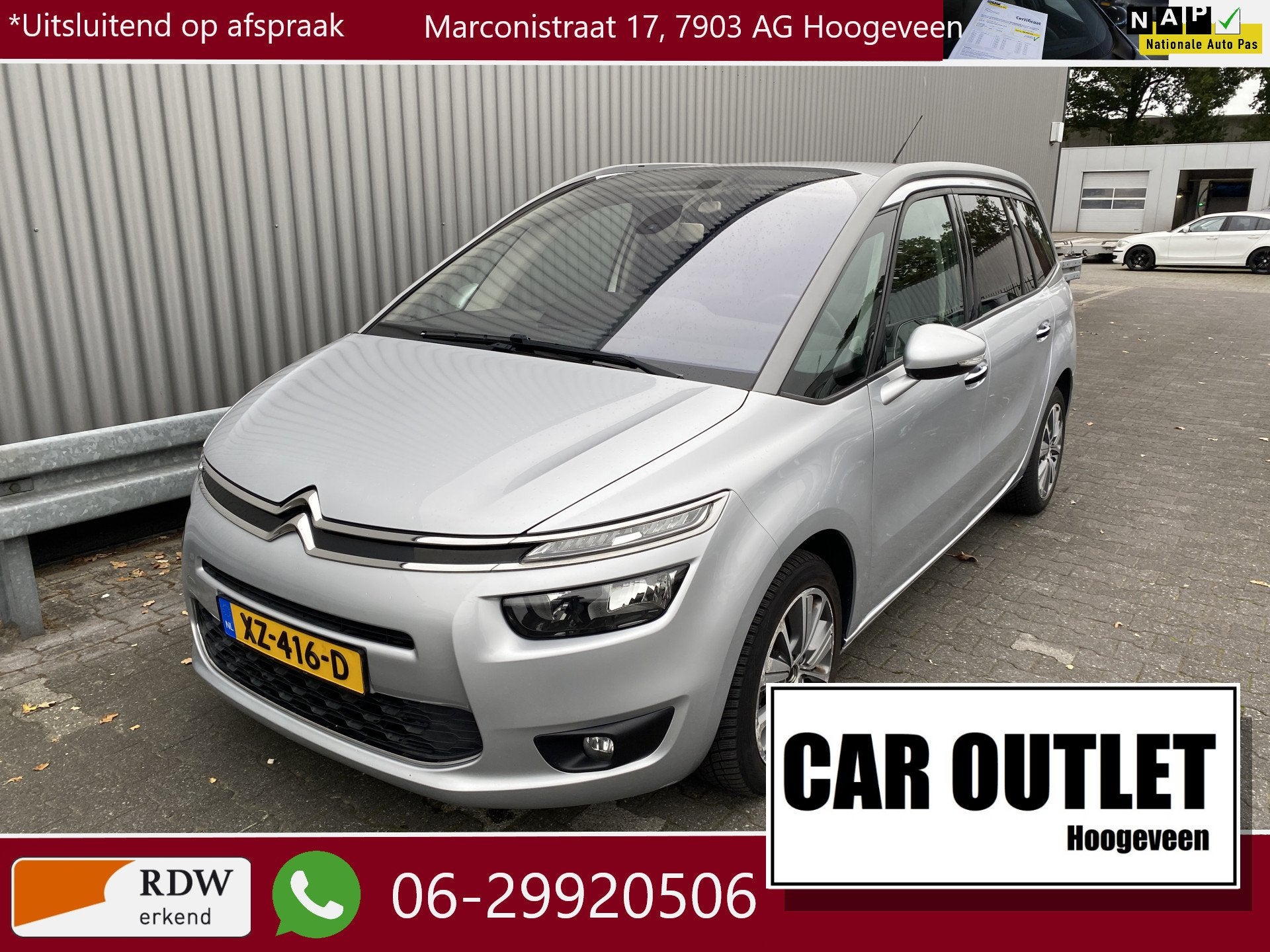 Citroën Grand C4 Picasso 1.2 PureTech Intensive 7p. 165Dkm,, Auto's, Voorwielaandrijving, Stof, Gebruikt, Euro 6
