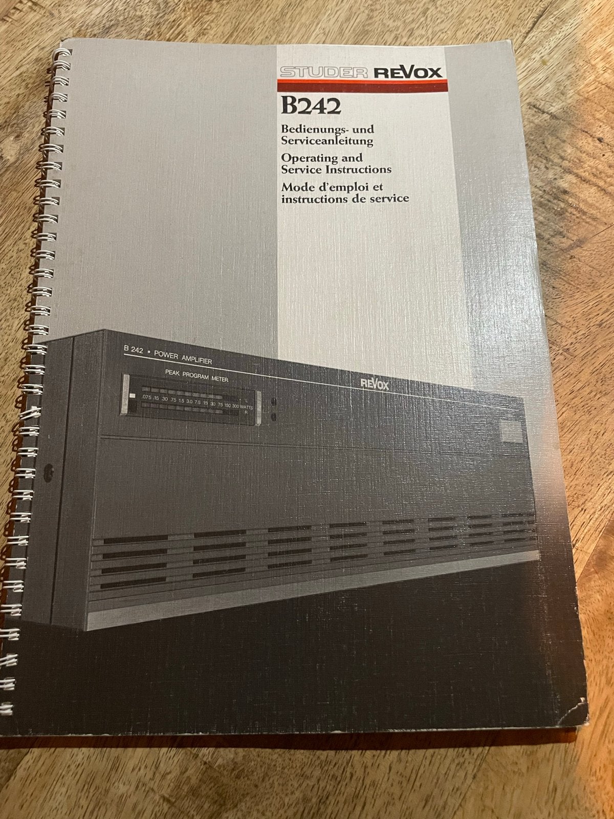 Studer Revox B242 Bedienungs- en Servicehandleiding, Ophalen of Verzenden