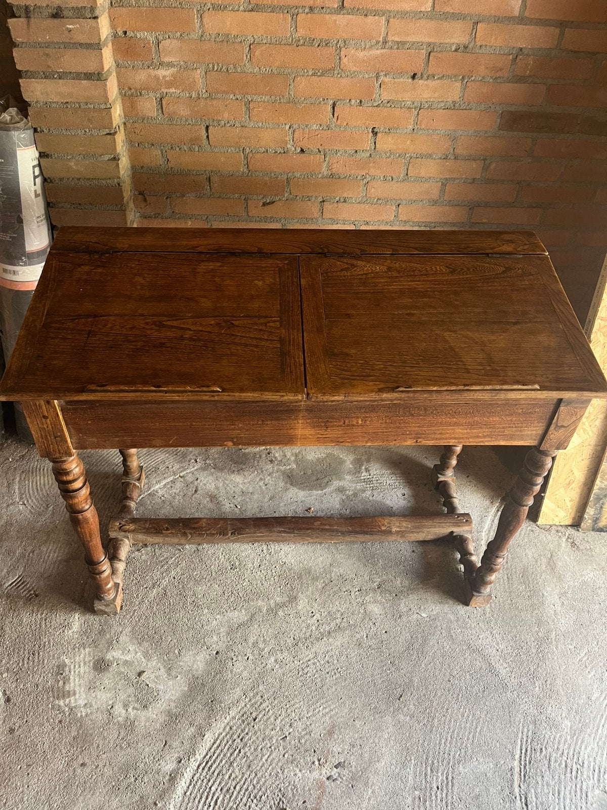 Mooie vintage eiken lessenaar/opbergtafel, Ophalen