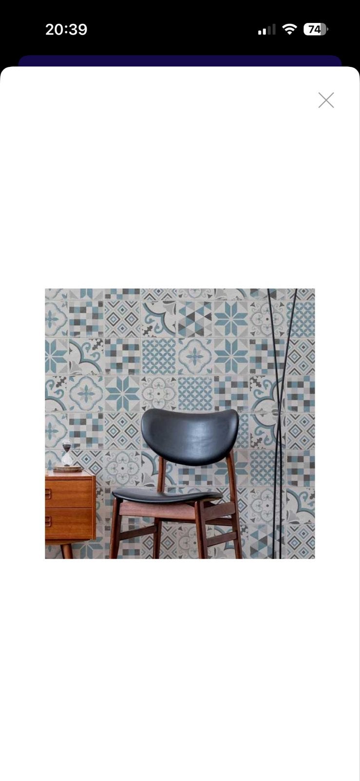 Grosfillex ANDALUZ Blue PVC Wandbekleding - Cementtegel, Wandtegels, Nieuw, Minder dan 5 m², Overige materialen