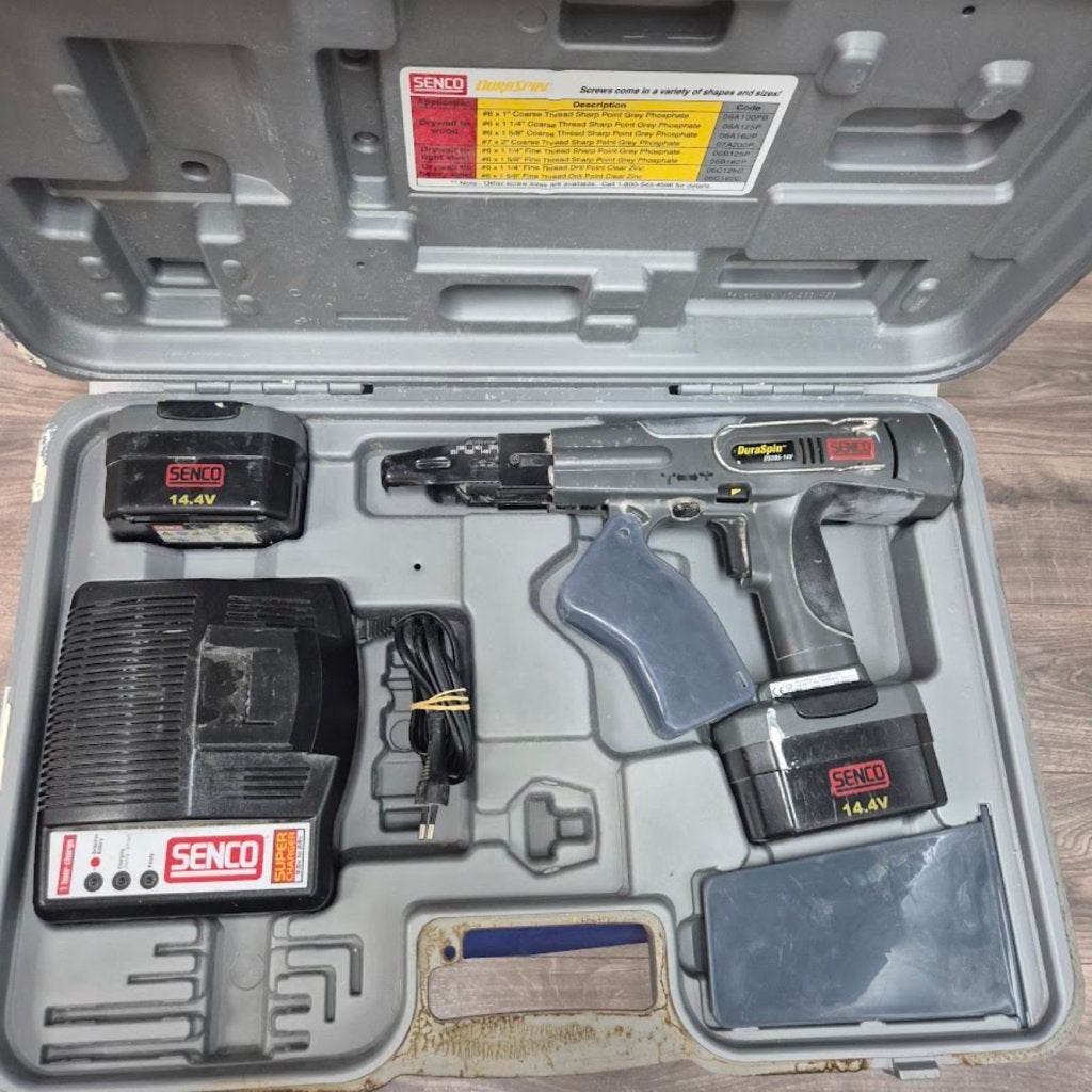 Senco Duraspin DS205-14v met 2 x accu, lader en koffer, Doe-het-zelf en Verbouw, Overige Doe-het-zelf en Verbouw, Gebruikt