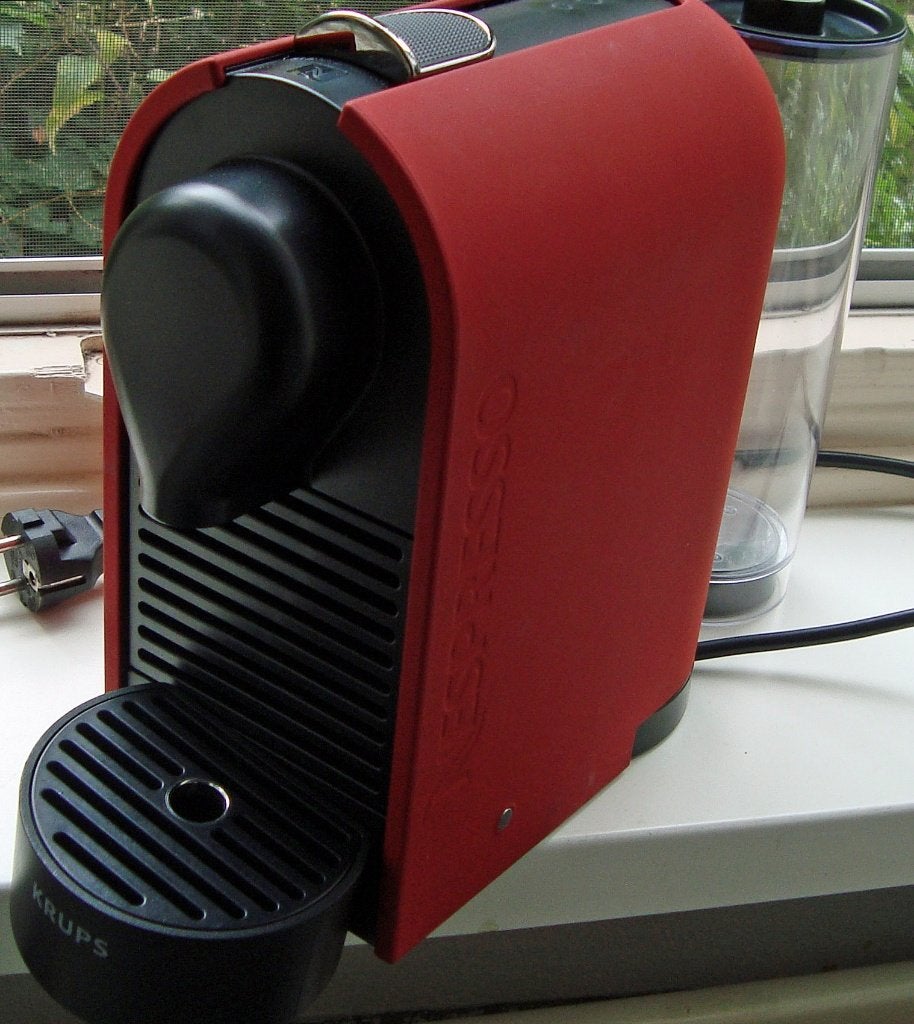 Nespresso Krups U Soft 'Touch'  'Fire Engine Red', Ophalen, Afneembaar waterreservoir, Koffiemachine, Zo goed als nieuw