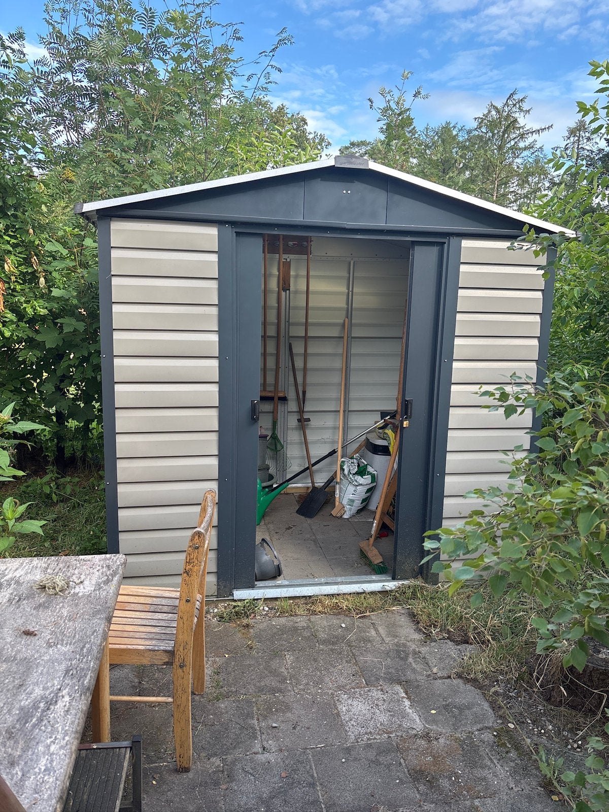 Yardmaster metalen schuur 180 x 220 cm met elektra /netjes, Tuin en Terras, Tuinhuizen, 200 tot 400 cm, Schuur, Zo goed als nieuw