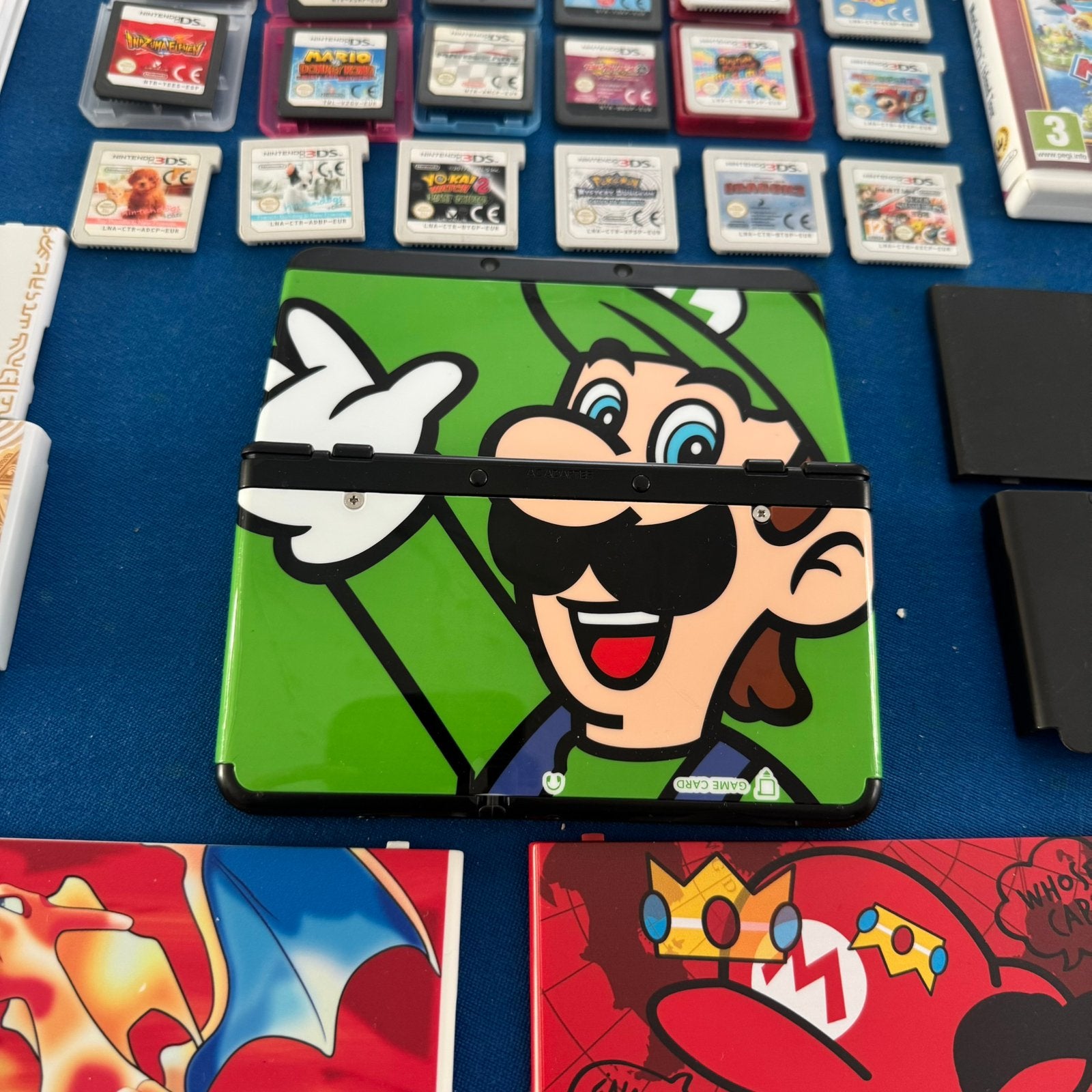 New 3DS Luigi Plates - Optie voor Games - Meer 3DS te koop!, Met games, Zwart, Ophalen of Verzenden, 3DS