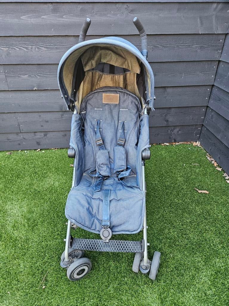MacLaren Buggy spijkerstof denim blauw, Ophalen, Gebruikt, Maclaren, Verstelbare rugleuning