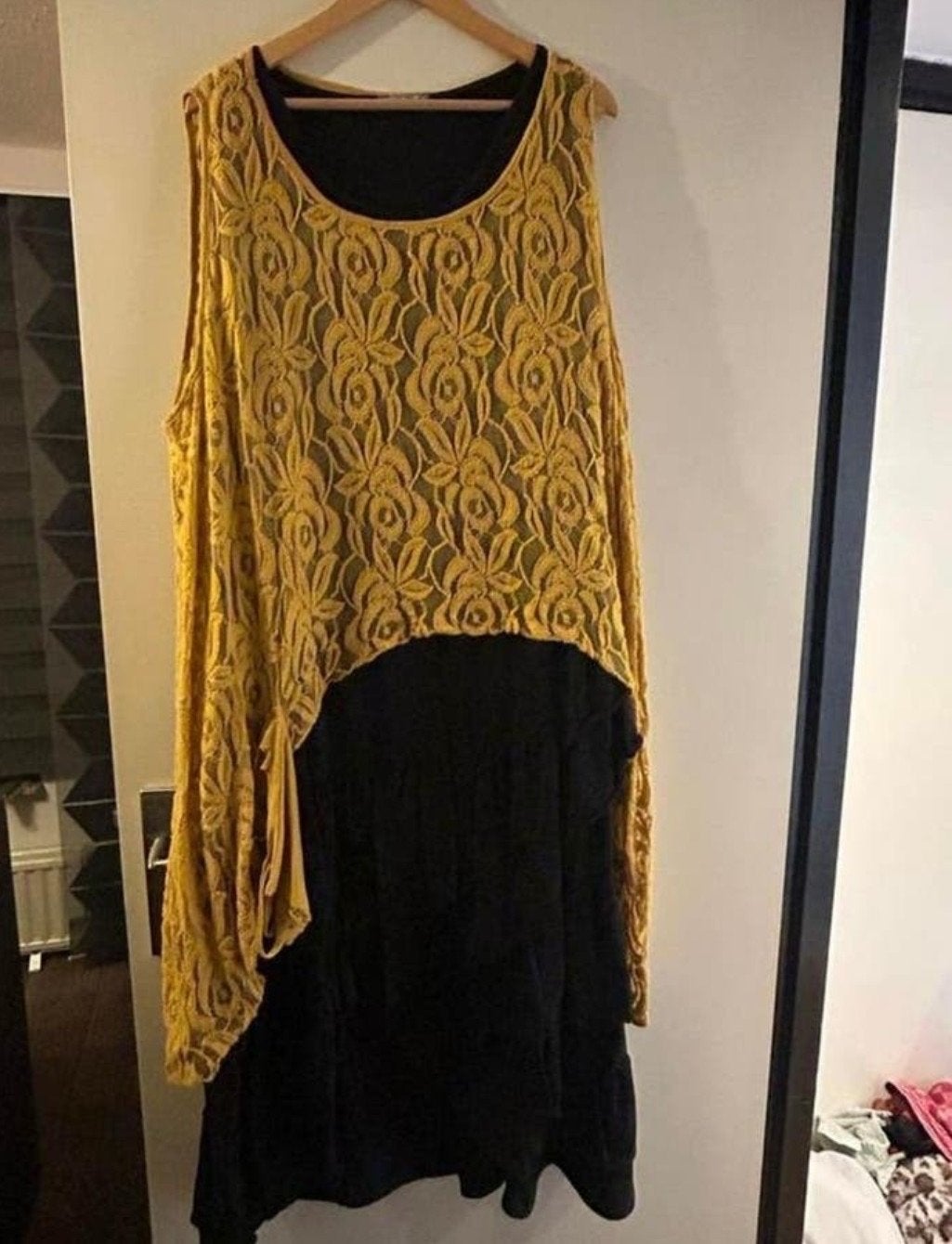 Moonshine Fashion Geel Kanten Tuniek jurk, Geel, Maat 46/48 (XL) of groter, Ophalen of Verzenden, Zo goed als nieuw