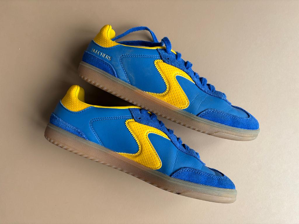 Sketchers, old school model, maat 41, zo goed als nieuw , Blauw, Sketchers, Ophalen of Verzenden, Sneakers of Gympen