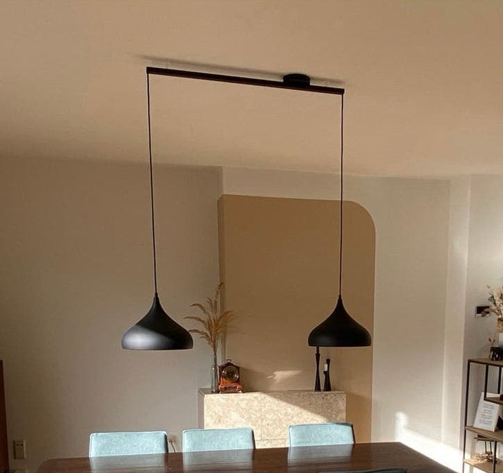 Dimbare Hanglamp - Zwart/Goud - E27 LED - Ø 32cm, Huis en Inrichting, Ophalen, Zo goed als nieuw, Metaal, E27 (groot)
