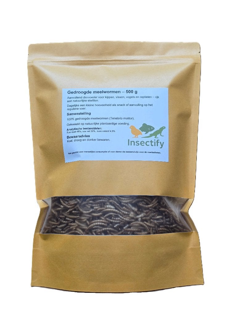 Gedroogde Meelwormen 500 g – Kippenvoer & Tuinvogels, Ophalen of Verzenden
