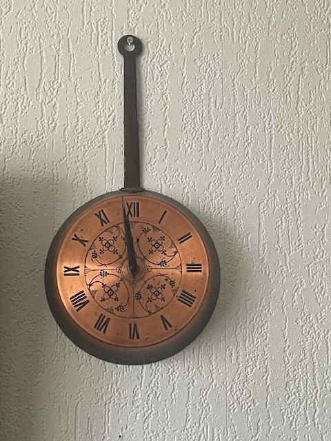 Vintage Koperen Pan Wandklok, Ophalen of Verzenden