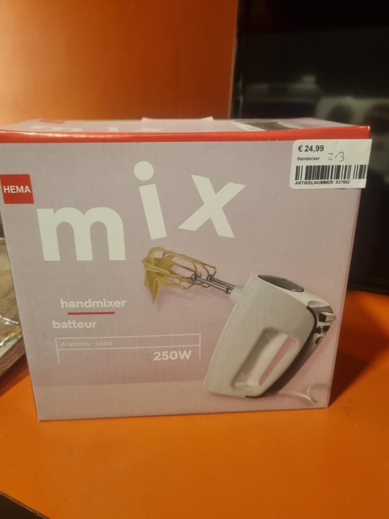 Hema Handmixer Mix 250W - Nieuw in doos, Ophalen, Nieuwezijds Voorburgwal 282, 1012 RT Amsterdam, Nederland, Klantenservice@hema.nl